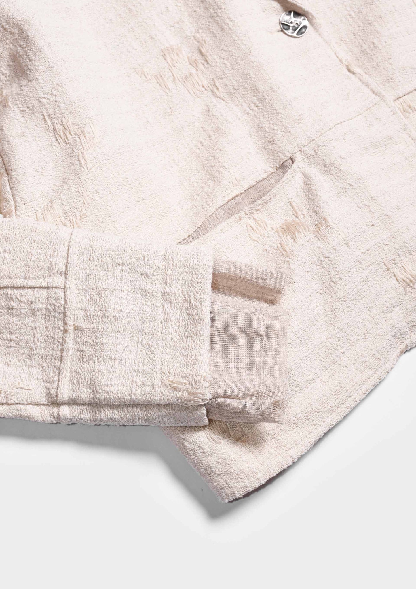 Crop-Oversized Jacket - Antique White