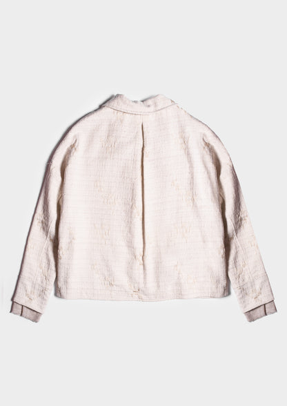 Crop-Oversized Jacket - Antique White