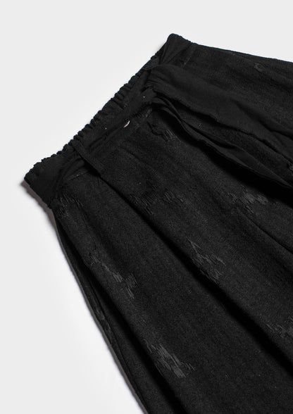 Embroidered Palazzo Pants - Black