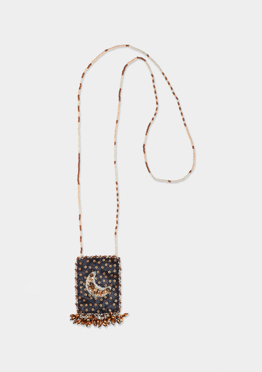 Collier Talisman Moon - Blu Notte