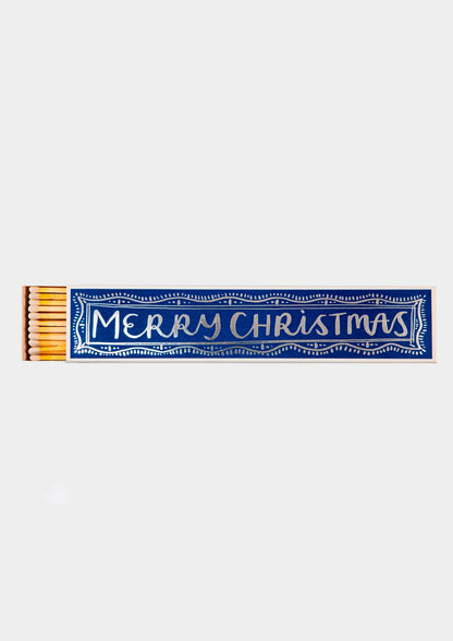 Merry Christmas Long Matches - Blu/Argento