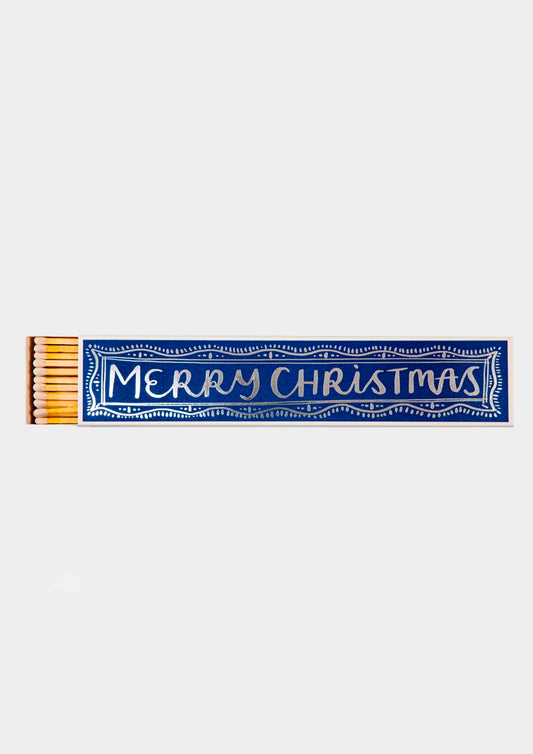 Merry Christmas Long Matches - Blu/Argento