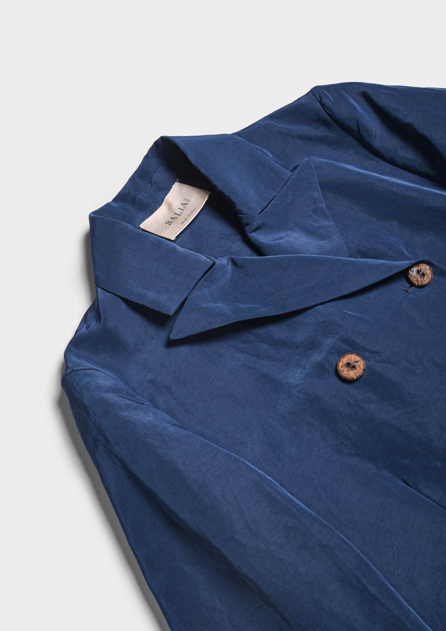 Fitted Double-Breasted Jacket - Cobalto