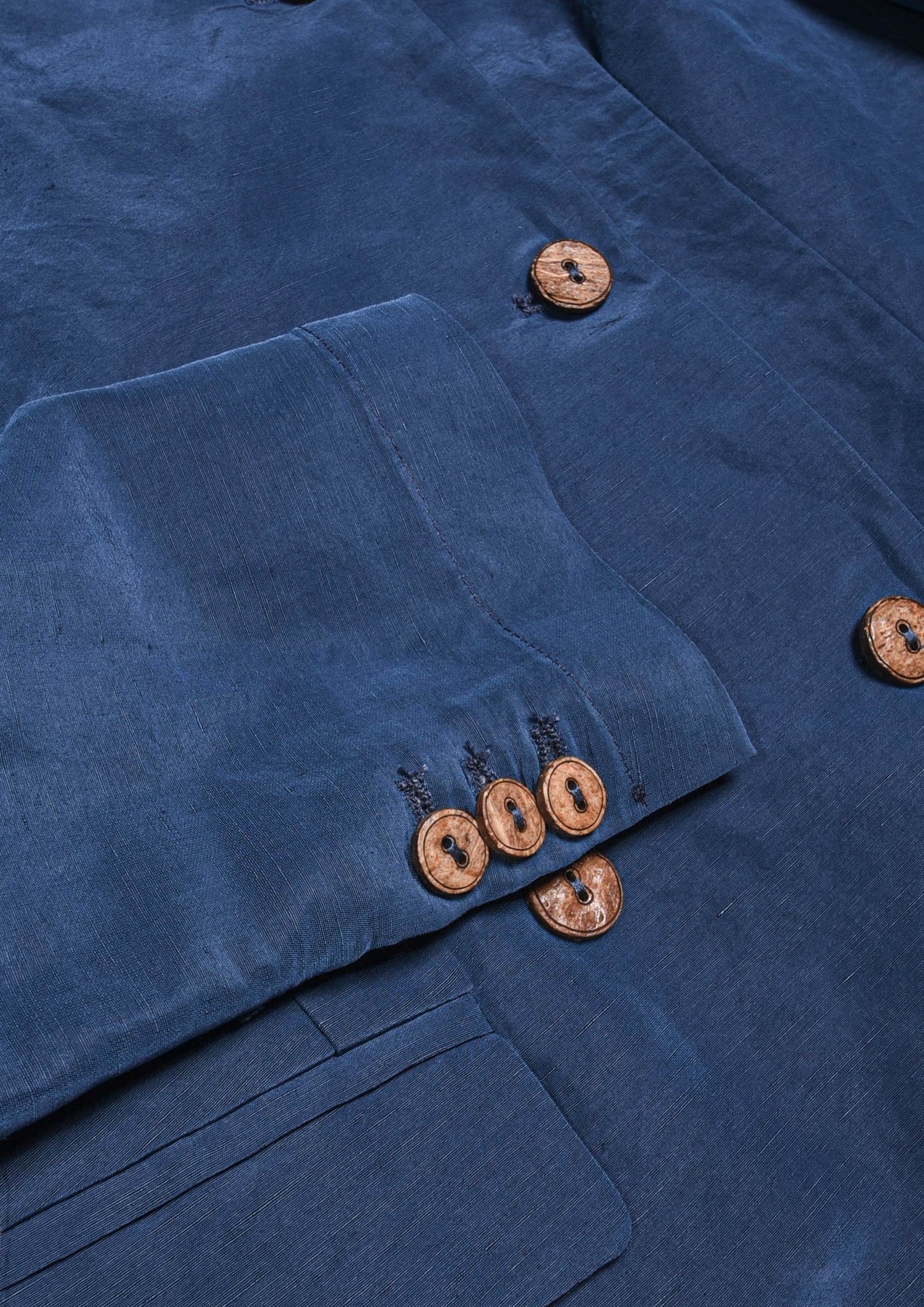 Fitted Double-Breasted Jacket - Cobalto