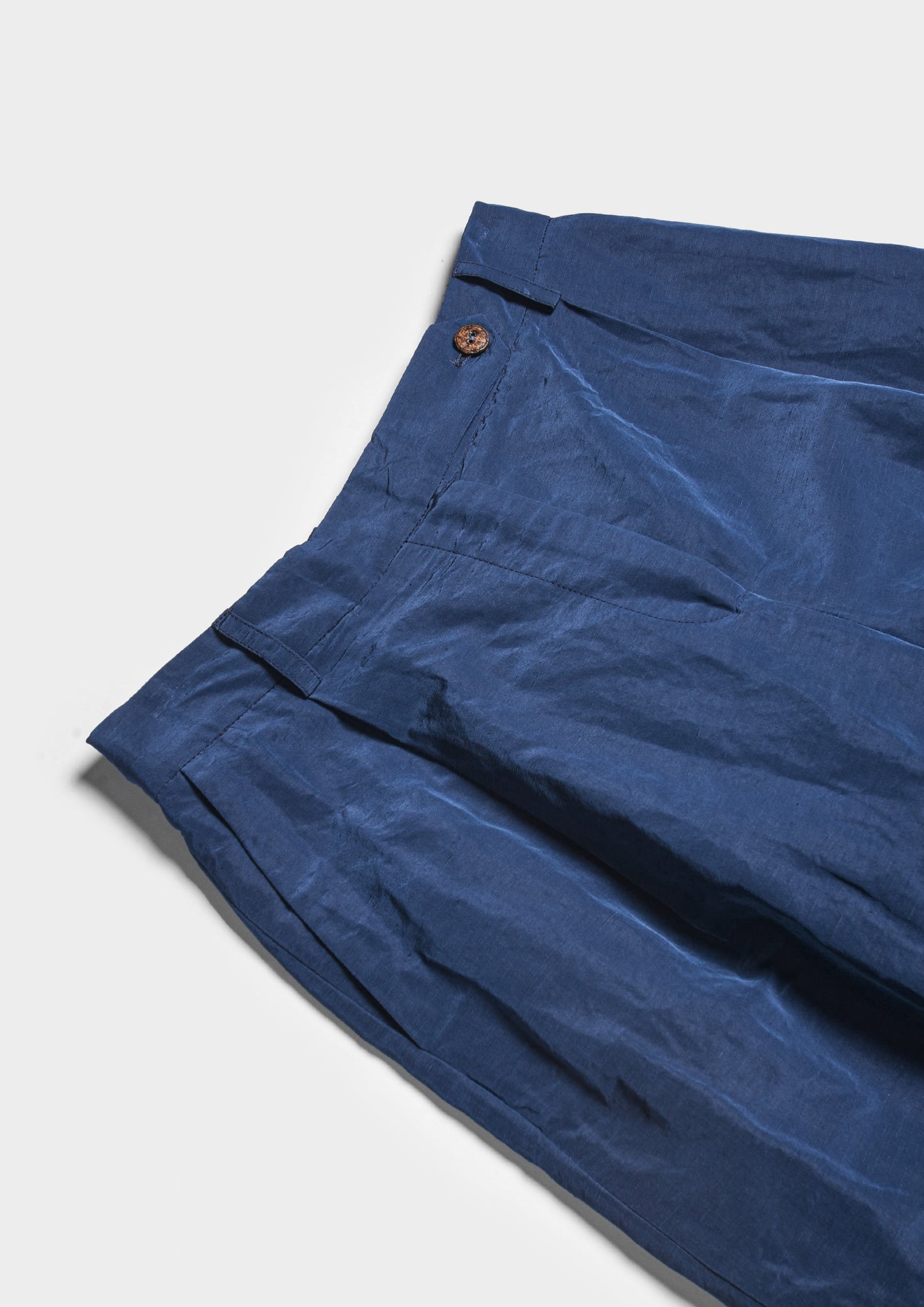 Wide-Leg Pleated Trousers - Cobalto