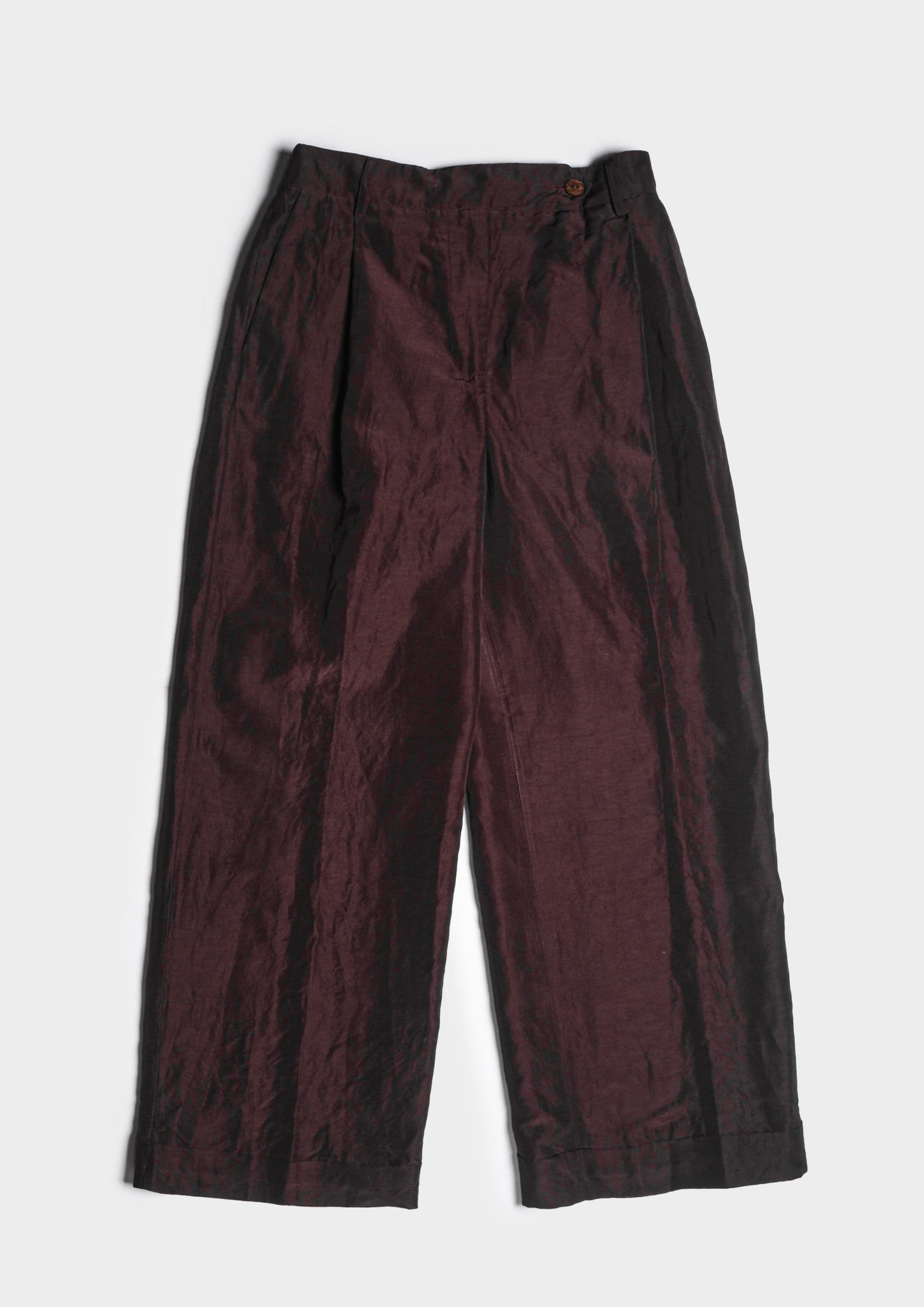 Wide-Leg Pleated Trousers - Moka