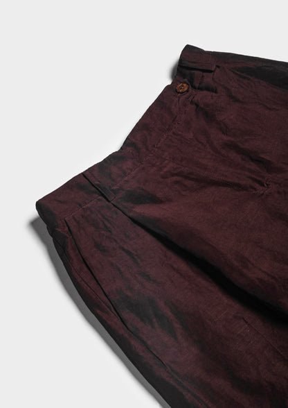 Wide-Leg Pleated Trousers - Moka