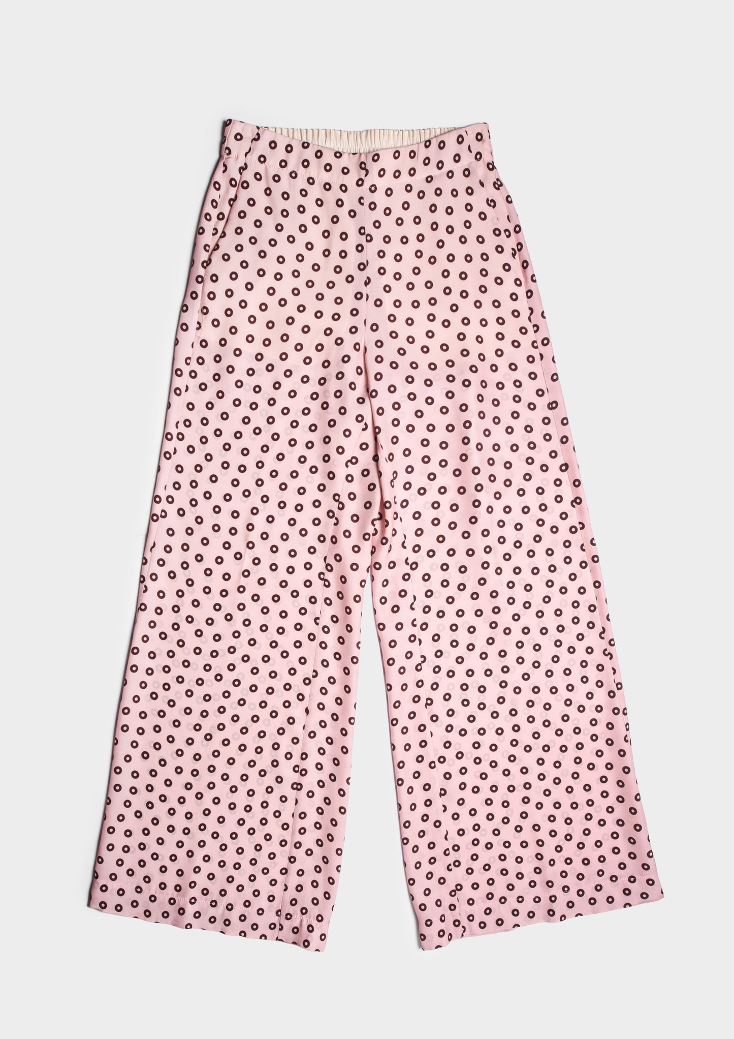 Flared Silk Pants - Fenicottero/Moka
