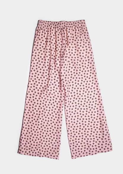 Flared Silk Pants - Fenicottero/Moka