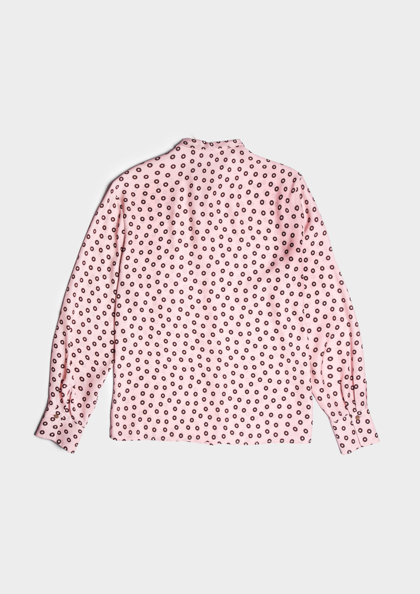 Flared Silk Shirt - Fenicottero/Moka