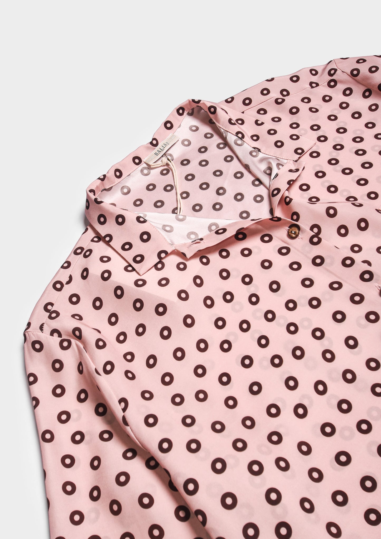 Flared Silk Shirt - Fenicottero/Moka