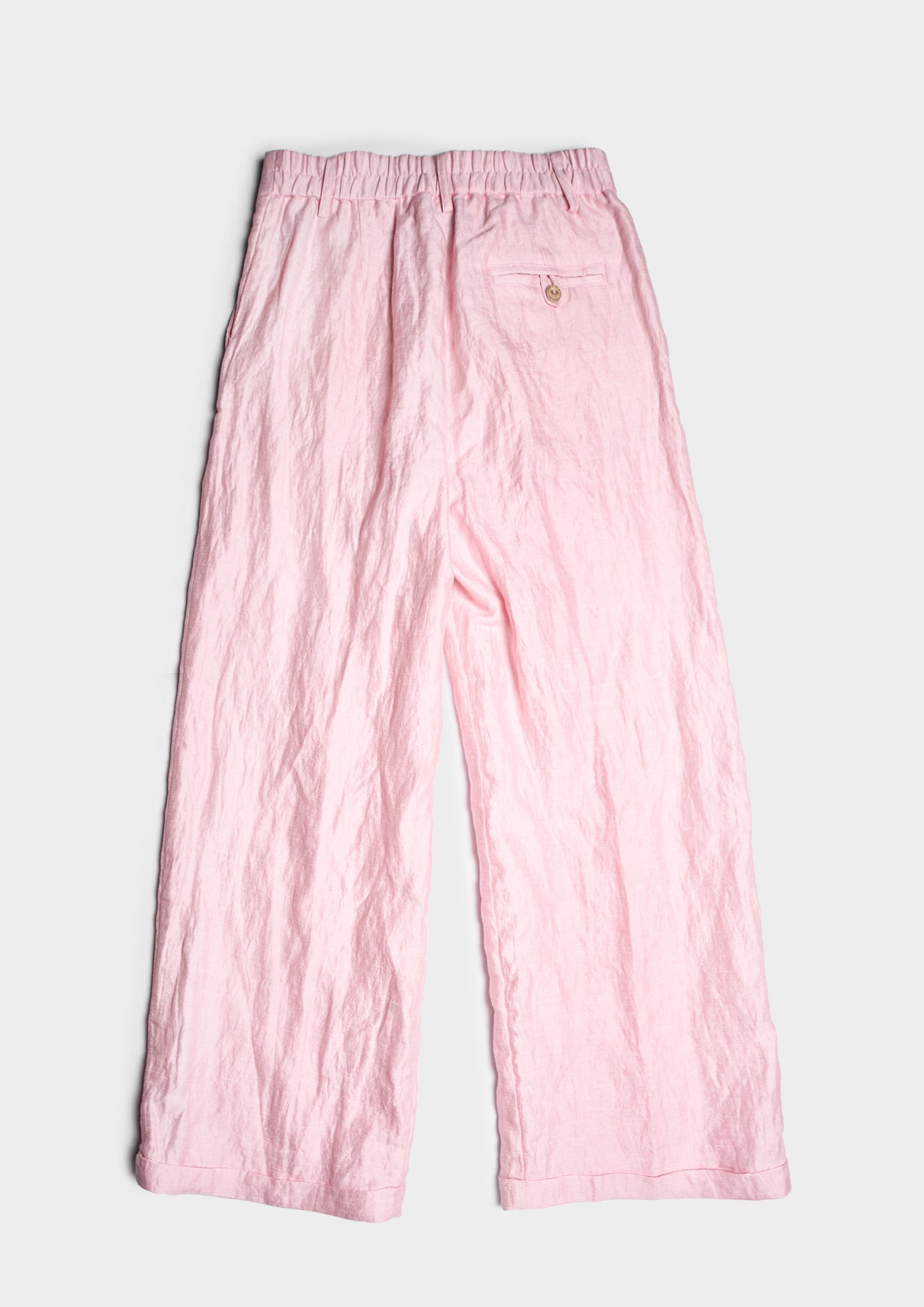 Wide-Leg Pleated Trousers - Fenicottero