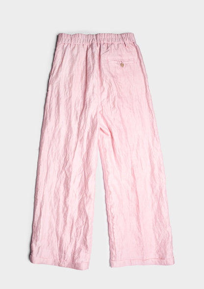 Wide-Leg Pleated Trousers - Fenicottero