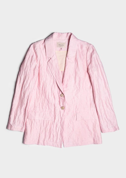 Cotton, Linen & Silk Over Blazer - Fenicottero