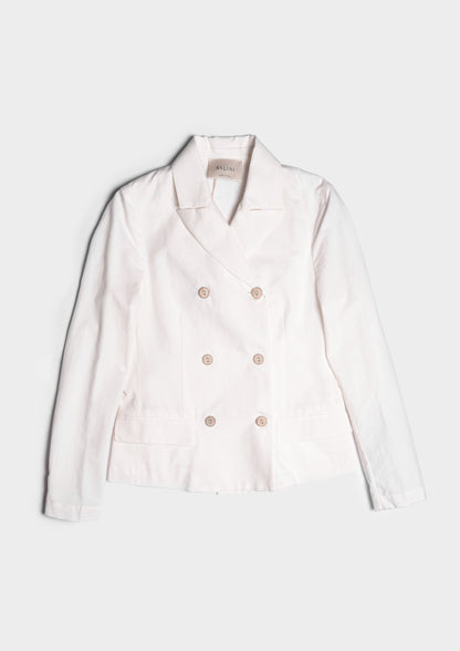 Fitted Double-Breasted Blazer - Latte