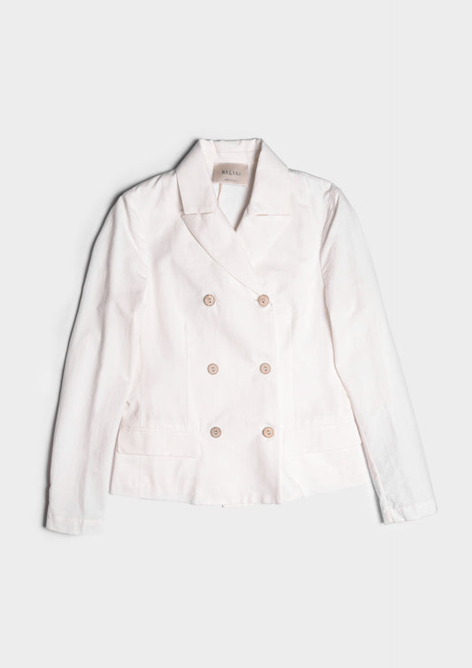Fitted Double-Breasted Blazer - Latte