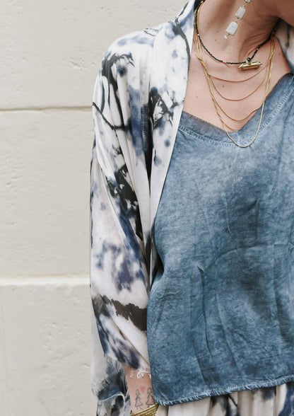 Satin Cami Top - Blue Matisse