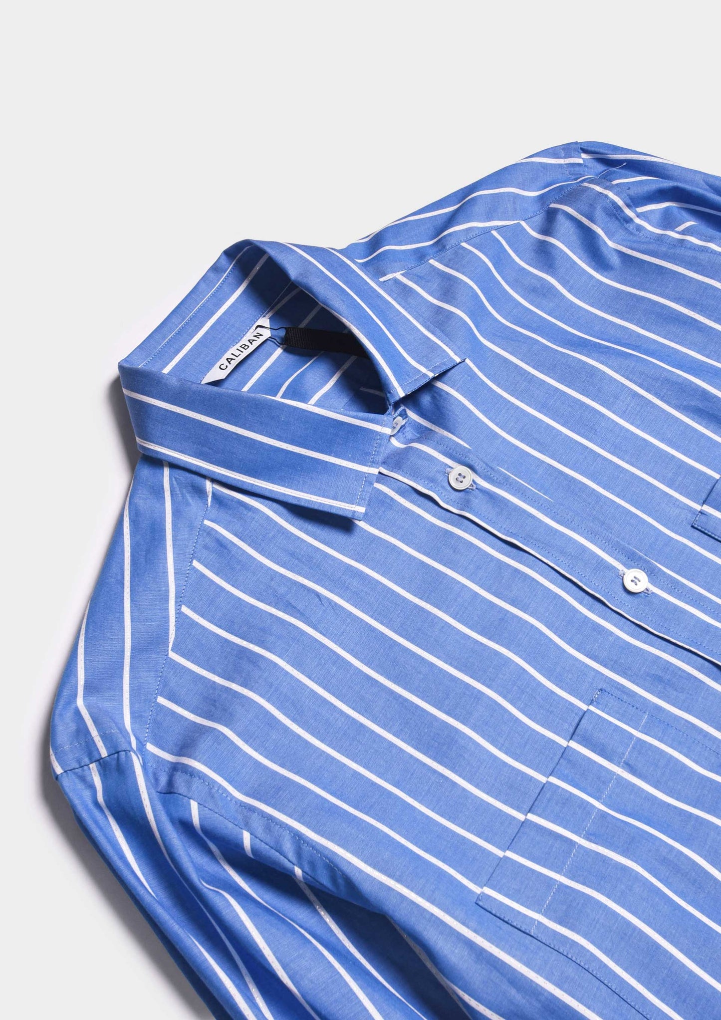Overfit Pinstriped Shirt - Blu/Bianco