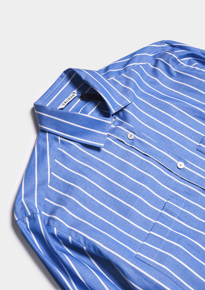Overfit Pinstriped Shirt - Blu/Bianco