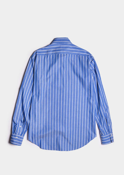 Overfit Pinstriped Shirt - Blu/Bianco