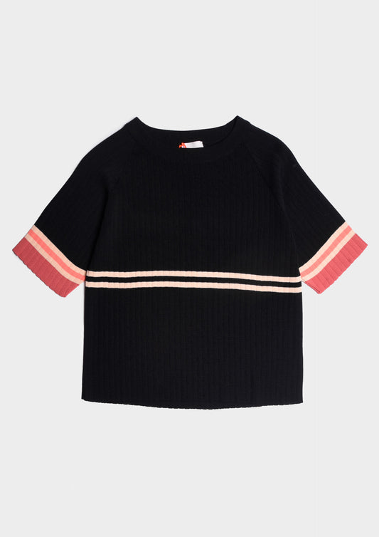 Biker T-Shirt - Navy/Meringa