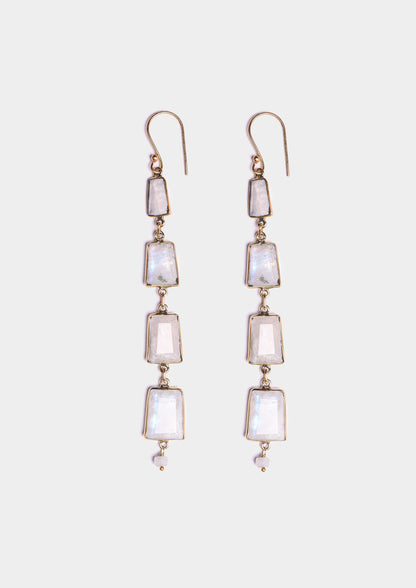 Moonstone Dangle Earrings - Oro/Pietra di luna