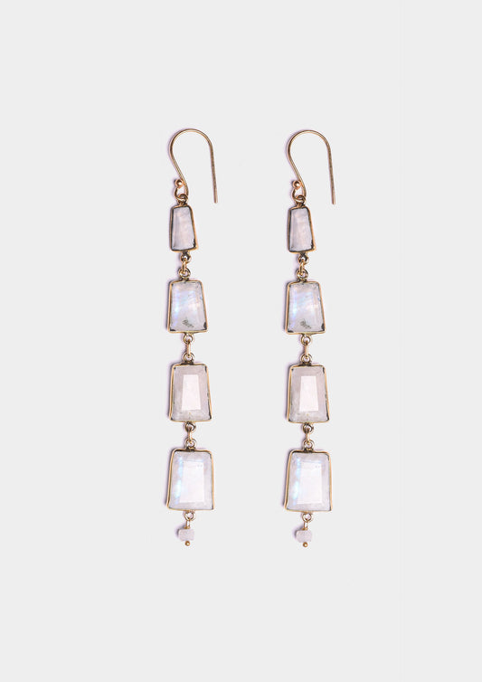 Moonstone Dangle Earrings - Oro/Pietra di luna