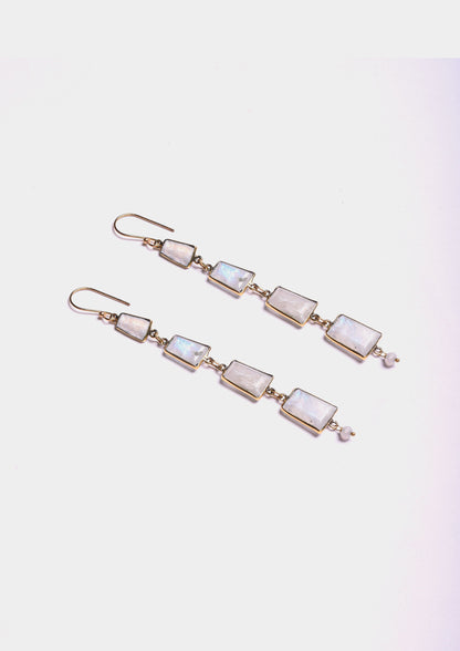 Moonstone Dangle Earrings - Oro/Pietra di luna