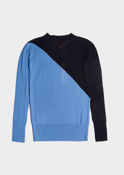 Bicolor Long-Sleeve - Blu/Celeste