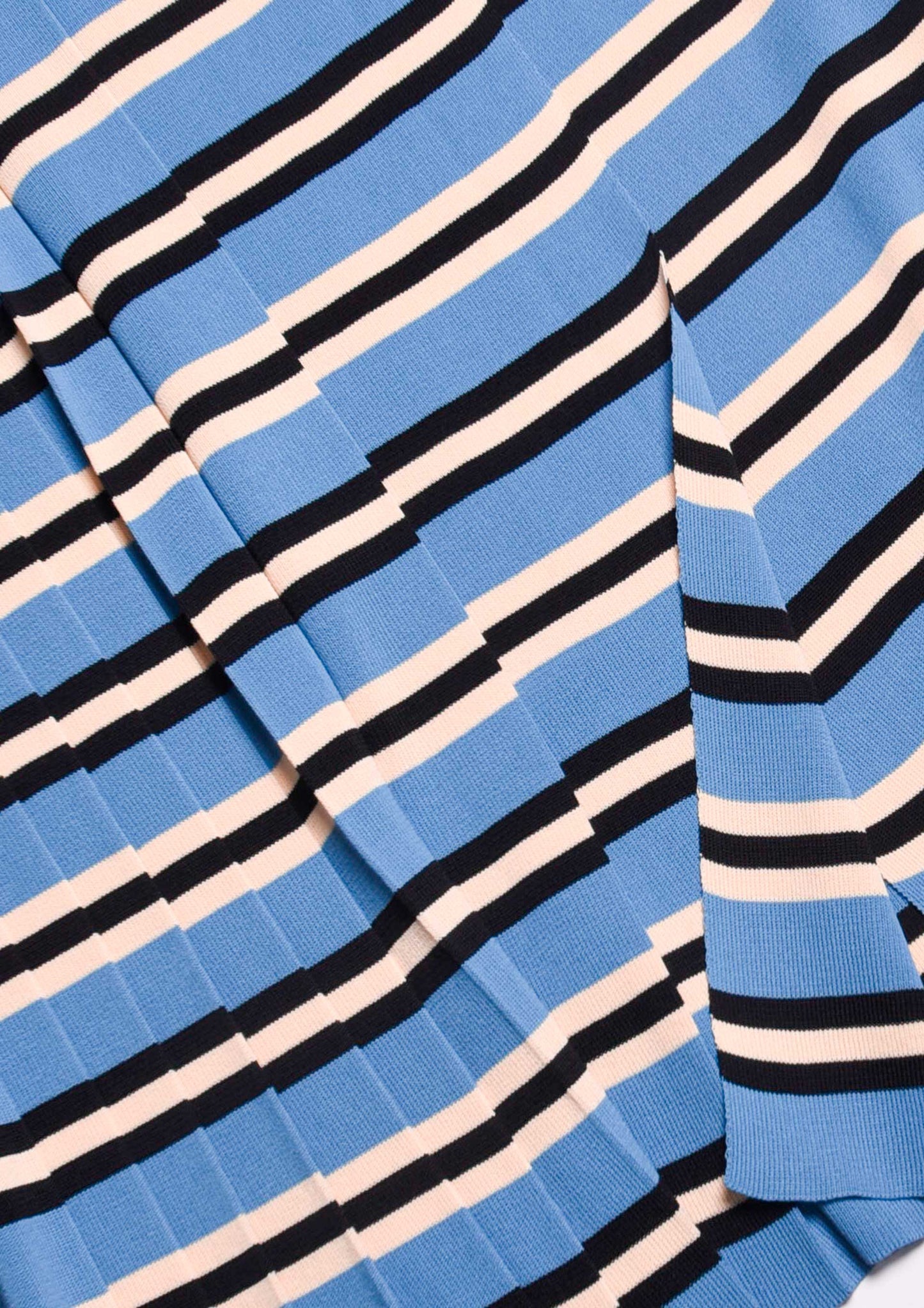 Pleated stripy Skirt - Blu/Celeste/Bianco