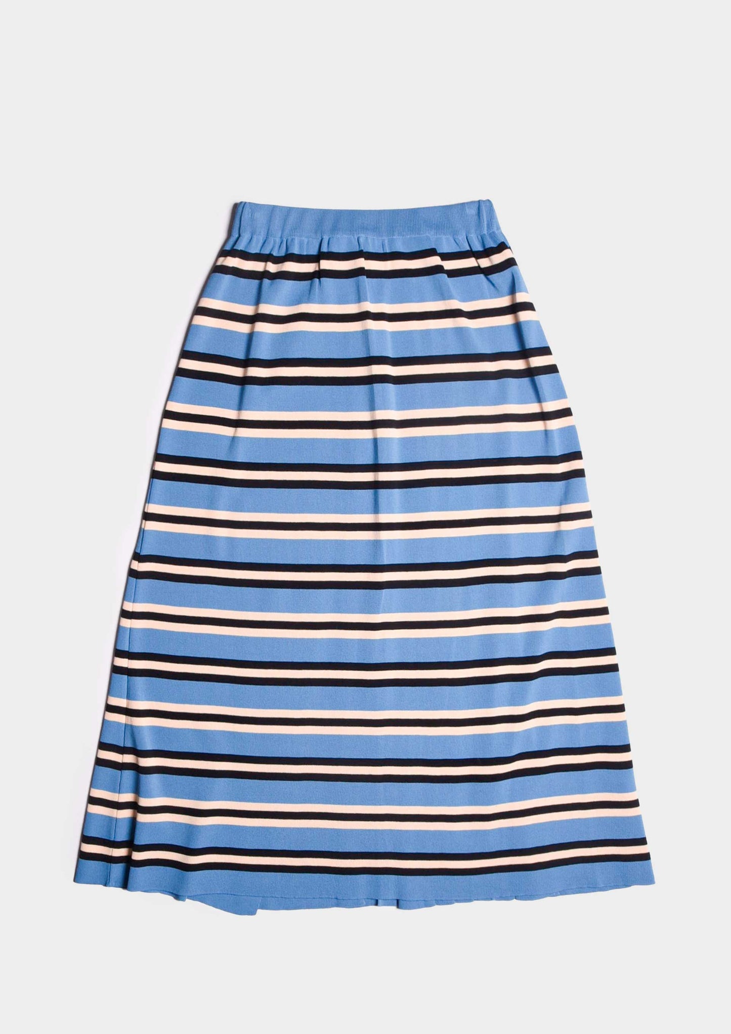 Pleated stripy Skirt - Blu/Celeste/Bianco