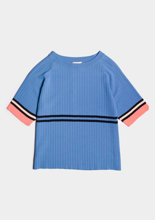 Biker T-Shirt - Azzurro/Navy