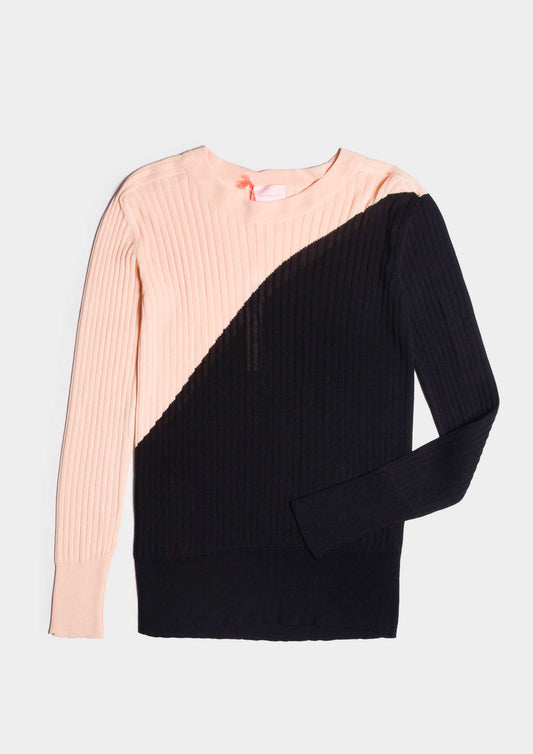 Bicolor Long-Sleeve - Blu/Crema