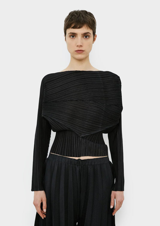 Blusa Plissé - Nero