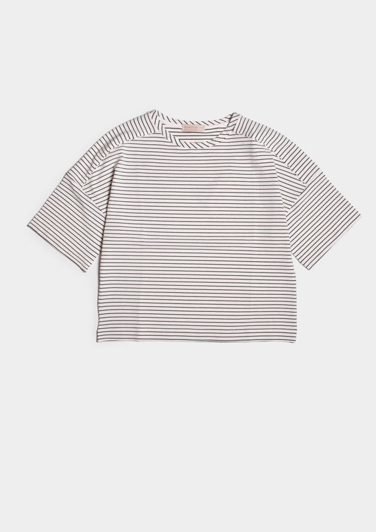 Round Neck Oversize T-shirt - Bianco/salvia