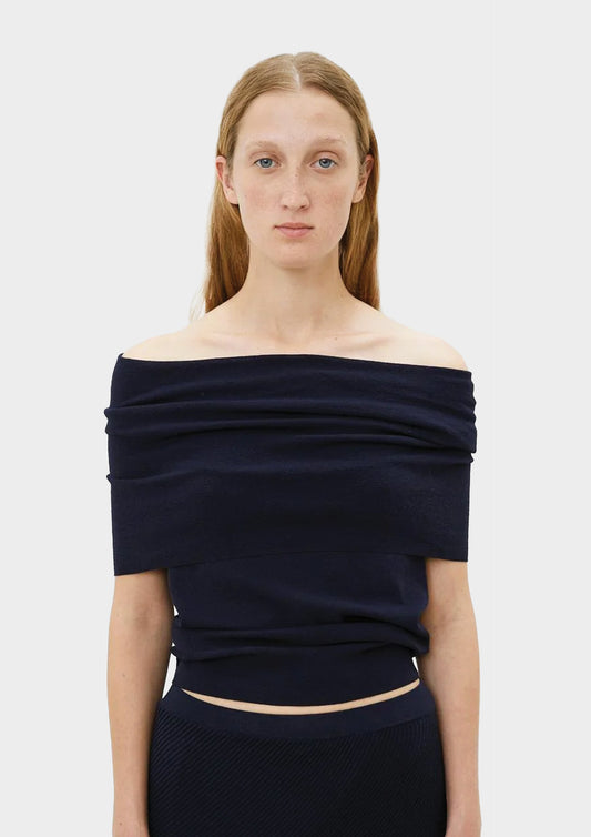Boat Neck T-shirt - Blu