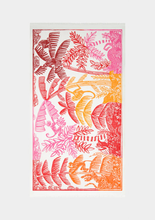 Sciarpa Jungle - Rouge/Orange/Rose