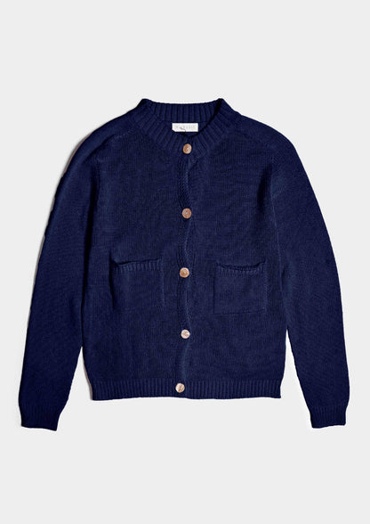 Cotton Cardigan - Blu