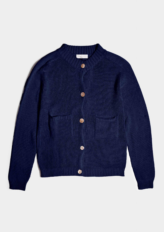 Cotton Cardigan - Blu