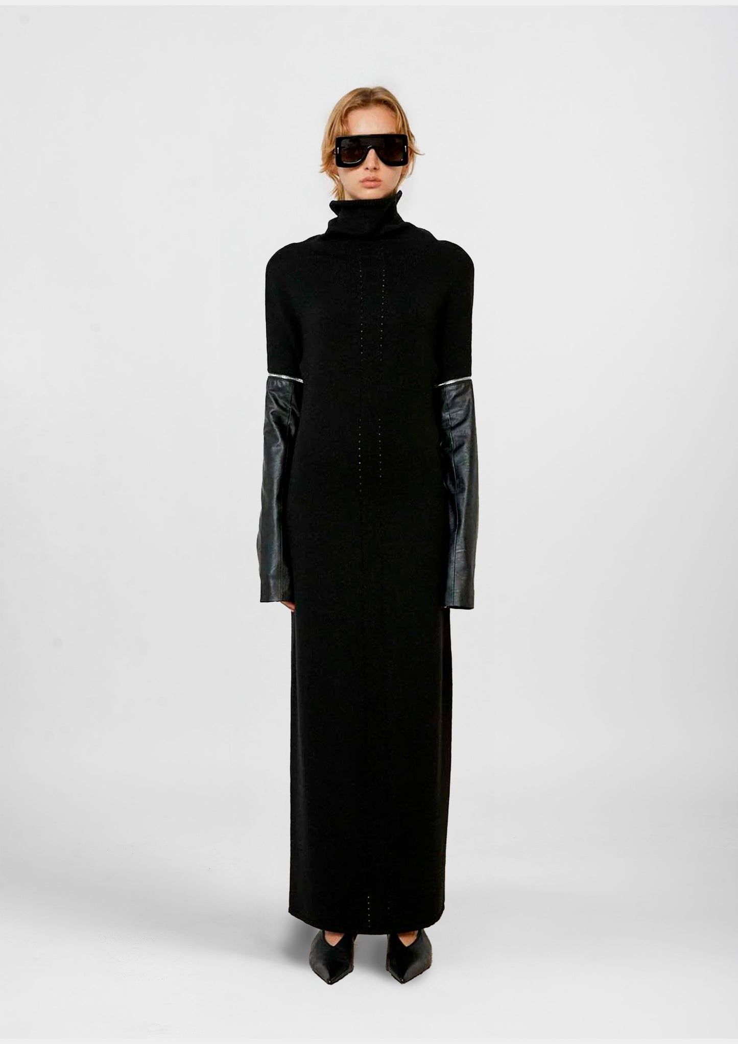 Long Merino Wool Dress - Black