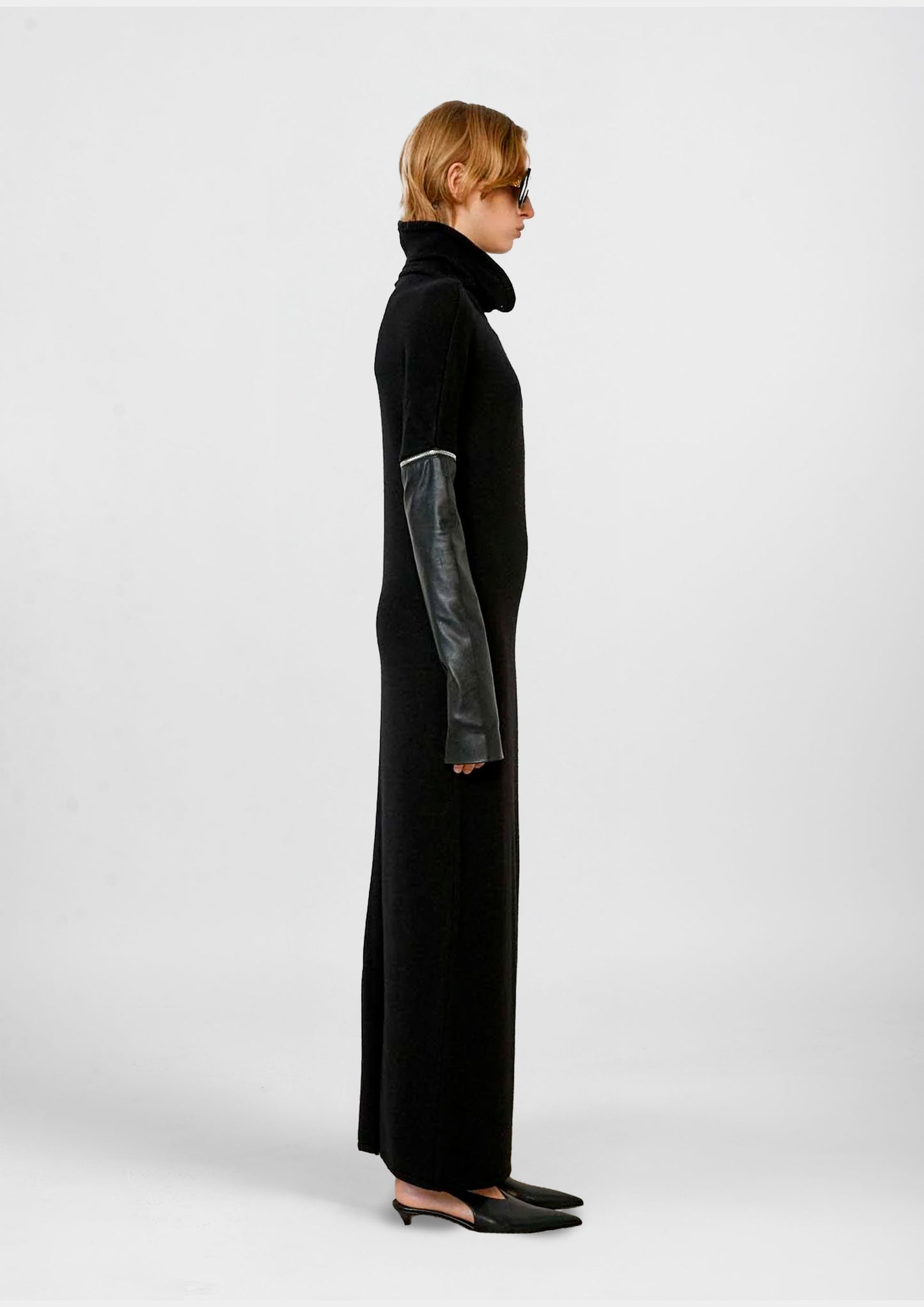 Long Merino Wool Dress - Black