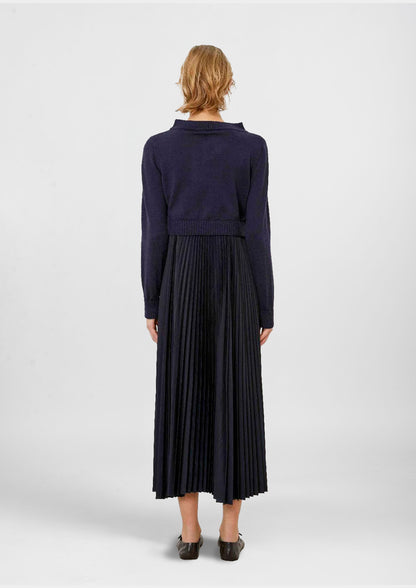 Plissé Dress e Crop Sweater - Blu Paris