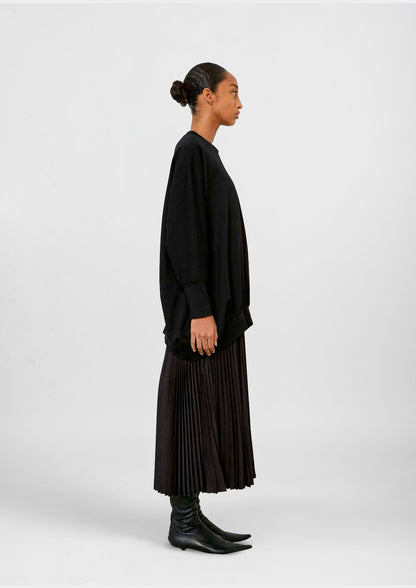 Plissé Dress e Over Sweatshirt - Black