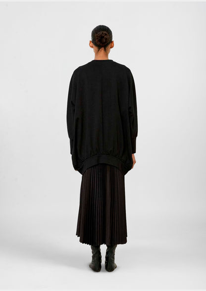 Plissé Dress e Over Sweatshirt - Black