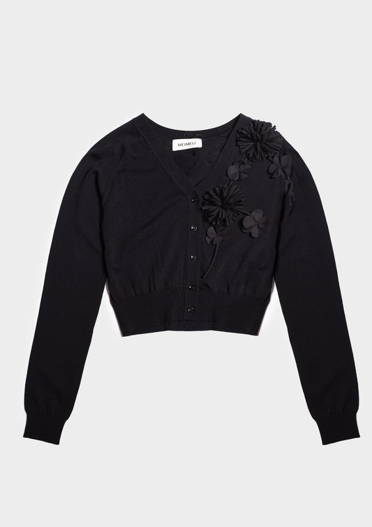Cardigan Flower - Nero
