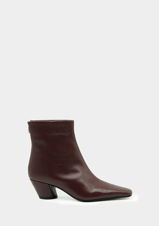 Pointed Leather Ankle Boot - Cocoa