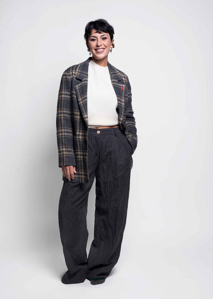 Pinstripe Pants - Grigio