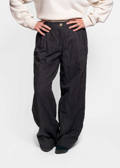 Pinstripe Pants - Grigio