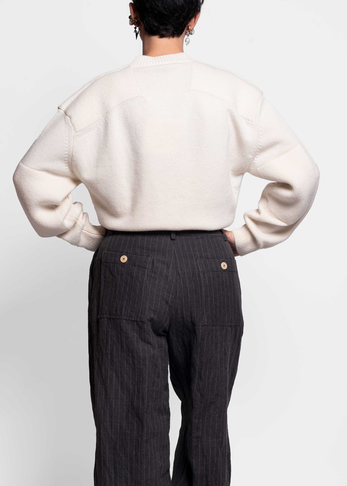 Ribbed Crewneck Sweater - Latte