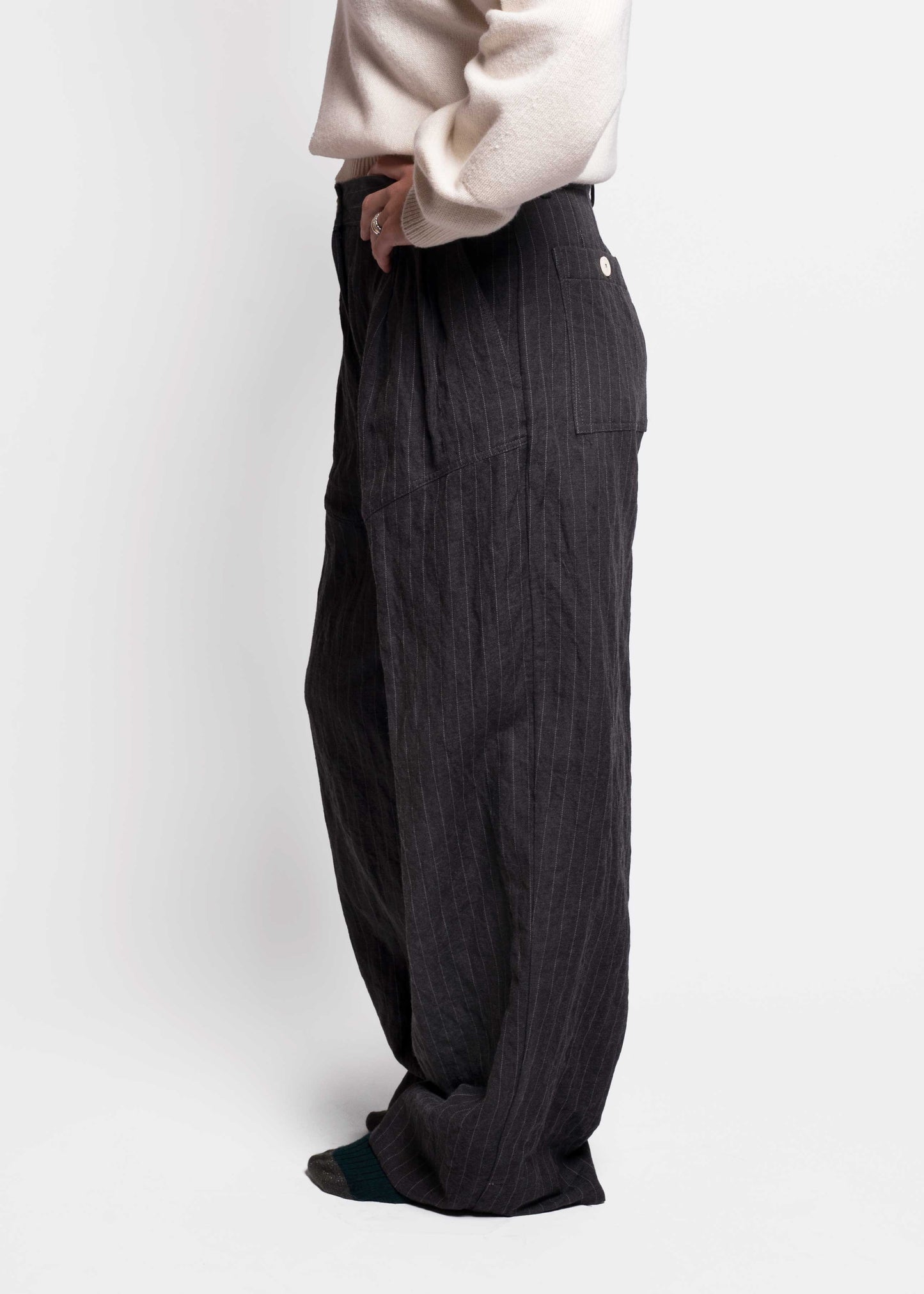 Pinstripe Pants - Grigio